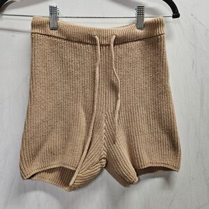 Reformation Camel Sanzo Ribbed Shorts